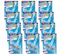 12 Pack Power Flush Pro Ocean Spray Toilet Rim Block Cleaner (Twin Pack), Clear Water Toilet Rim Block with Anti-Limescale, Cleaning Foam, Dirt Protection and Extra Freshness