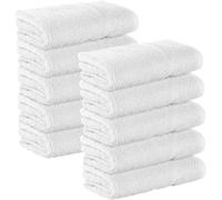 12 Pack Premium Washcloths Set, 12x12 Inches, Soft Absorbent Terry Cotton Face Towels, Lightweight Dish Cloth Quick Dry Hand Towels for Bathroom, Kitchen, Home, Salon, Spa, Gym, Cleaning, White