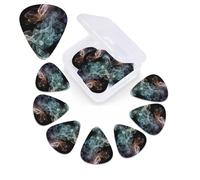 12 Pack Psychedelic Smoke Guitar Picks with Organizer Storage Box, 3 Different Thickness Celluloid Plectrums for Acoustic Guitar, Bass, Ukulele, Includes 0.46mm, 0.71mm, 0.96mm