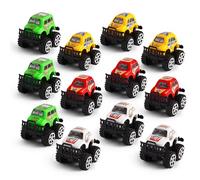 12-Pack Pull Back Cars and Monster Trucks, Mini Racing Toys for Kids Toddlers, Party Favors Pinata Fillers, Goodie Bag Stuffers Classroom Prizes