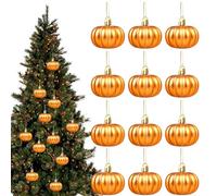 12 Pack Pumpkin Hanging Ornaments,Autumn Minis Pumpkin Hanging Tree Decorations,Pumpkin Ball Halloween Baubles,Halloween Minis Pumpkin Hanging Tree Ornaments,for Thanksgiving Harvest Home Tree Party
