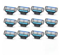 12 Pack Razor Blade Refills Compatible with Gillette Mach3 Handles for Men | Replacement shaving cartridges designed for Mach3 compatible handles, providing smooth facial shaving with 12piece value pack