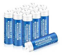 12-Pack Rechargeable AA Batteries, 2600 mAh NiMH, High Capacity 1.2 Volt, Rechargeable Household Battery AA Double A Low Self-Discharge