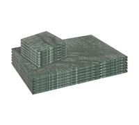 Argon Tableware 12Pc Rectangle Marble Placemats & Square Coasters Set - 30Cm X 20Cm - Green