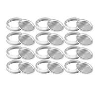 12 Pack Regular Mouth Replacement Mason Jar Lids and Bands Reusable Durable Split-Type Canning Rings Tin Caps