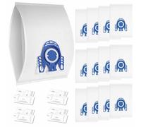 12 Pack Replacement for Miele Hoover Bags - 4 Motor & 4 Exhaust Filters, Compatible With Miele GN Vacuum Bags Classic C1 Complete C2 C3, S2, S5, S8, S400-S8000 Series Vacuum Cleaner (9917730)