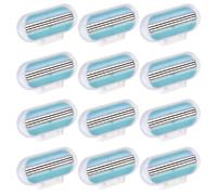 12 Pack Replacement Razor Blades for G V,Women's Razor Blades Refills, 3 Layer Head for Extra Smooth Shave, Legs/Underarms/Bikini Line