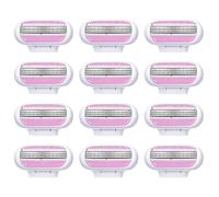 12 Pack Replacement Razor Blades for Venus Comfort Glide Extra Smooth for Travel Bathroom 3 Layer Blade Pivoting Head Washable Easy to Replace Glide for Body Sensitive Skin Pink