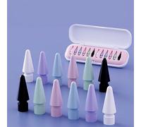 12 Pack Replacement Tips for Apple Pencil 2nd / 1st Generation Nibs - Sensitive and Precise Control iPencil Nib for iPad for Pencil USB C/ 2nd/ 1st Gen Pen (12 Pack with Pink Case)