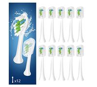 12 Pack Replacement Toothbrush Heads Compatible with fairywill P11 T9 Electric Toothbrush, W Shape Bristle Designed, Soft and Sanitary for Model P11 T9 Toothbrushes (White)