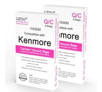 12 Pack Replacement Type Q/C 53292 HEPA Cloth Vacuum Bags Fit for Kenmore 5055, 50557, 50558, 20-53292, 53291, 200 series, 400 series, 600 series, 700 series, 800 series Canister Vacuum Cleaner