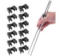 12-Pack Reusable Chopstick Helper, Black Training Chopsticks Adults,Chopstick Helpers for Beginners for Dining Mastery at Home