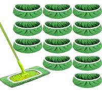 12-Pack Reusable Coral Fleece Mop Pads Washable Wet Mopping Cloths and Dry Sweeping Cloths for Swiffer Sweeper - Washable Wet & Dry Microfiber Pads for Surface/Hardwood Floor Cleaning, Tile & More.