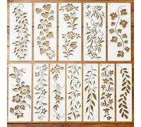 12 Pack Reusable Vine & Leaf Stencils for Painting,Craft Templates for Painting on Wood, DIY Wall Art,Fabric, Canvas, Furniture, Home Decor(Vine)