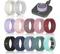 12 Pack Rings Cover Compatible with Oura Ring Gen 4/4 Ceramic/Gen 3/Ultrahuman Ring, Surport Charging with Cover on, Anti-Scratch Elastic Silicone Rings Protector Case for Men Women Working Out Gym