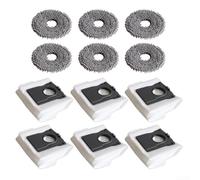 12-Pack Robot Vacuum Accessories for Dreame X50s Pro & Matrix10 Ultra, 6 Mop Pads and 6 Dust Bags, Washable Cleaning Cloths and Replacement Bags