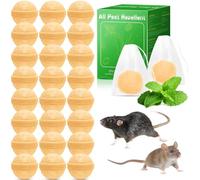 12 Pack Rodent Repellent, Rat Repellent & Peppermint Oil Rodent Repellent Mouse Deterrent Indoor/Outdoor, Pest Control Balls Mice Control for House, Keeps Rodents Away for Gardens, Lawns & Yards (A2)