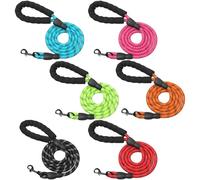 12 Pack Rope Dog Leash, 5.2FT Nylon Pet Leash with Reflective Thread, Soft Padded Handle Thick for Large Medium Dogs Small Puppy