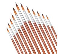 12 Pack Round Acrylic Brushes, Oil Paint Brushes Face Paint Brushes, Fine Paintbrushes for Crafts Professional Artist Watercolor Oil Paint Brushes for Body Model Rock Miniature