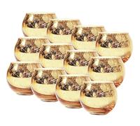 12 Pack Round Gold Votive Candle Holders, Gold Speckled Ball Glass Candle Holder, Tealight Candle Holder for Home Decor, Table Centerpiece, Wedding Decoration and Party Decorations