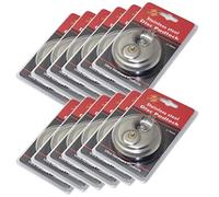 12 Pack Round Padlock with Shielded Shackle, 2-3/4-Inch, Stainless Steel Steel Armor for Trailer Storage Truck Wholesale Bulk Lot Keyed Different