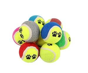 12 Pack Rubber Tennis Ball Toys for Dogs and Pets, Interactive Chew Balls | Helps Prevent Scratching Furniture Floors, Supports Friendship Building during Playful Training Sessions