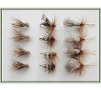 12 Pack Sedge Dries - G&H, Elk and Deer, choice of size, fly fishing (12, 12)