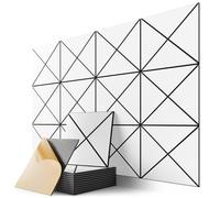 12 Pack Self-Adhesive Acoustic Panels, 12" X 12" X 0.4" X-Shaped Sound Proof Panels for Walls, Soundproof Wall Panels for Home & Office (Black+White)