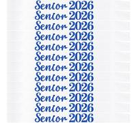 12 Pack Senior Sash 2026, Blue Glitter White Satin Finally Graduated Senior Cheerleader Sashes for Class of 2026 Graduation Party Supplies, White Blue