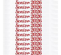12 Pack Senior Sash 2026, Red Glitter White Satin Finally Graduated Senior Cheerleader Sashes for Class of 2026 Graduation Party Supplies, White Red