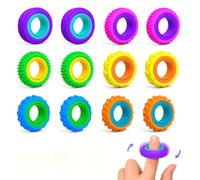 12 Pack Sensory Fidget Rings, Sensory Spinner Rings, Various Textured Finger Toys for Adults Relief Stress Anxiety, for Autism, ADHD Calm Down, Suit to Office,School (Multicolor)