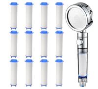 12 Pack Shower Head Filters, 2.95 Inch PP Cotton Replacement Filters Filter Element Multiple Specifications Compatible with Various Shower Head Models (White)