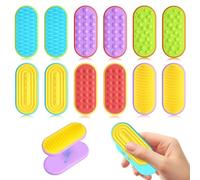 12 Pack Silicone Magnetic Sensory Fidget Sliders, Calming Tools for Autism & Anxiety, Stress Relief Toys for Kids Teens & Adults, Portable Desk/Travel/Classroom Fidgets, Must-Have Sensory Slider Gifts