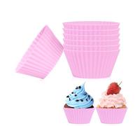 12 Pack Silicone Mini Cupcake Muffin Cup Cream Cake Holders, Mini Cupcake Liners, Pastry & Dessert Cups (Light Purple)