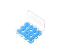 12 Pack Silicone mud earplugs Protective earplugs Swimming Equipment Sleep aid Tools(Light Blue Round)