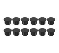 12 Pack Silicone Rubber Hole Stoppers, Soft Flexible for 9-14mm Holes, Lab Kitchen Home Sealing Caps, Black