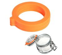 12 Pack Silicone Seals, 70 x 95 mm, Replacement Jar Seals, Food Grade Silicone, Leakproof, Fresh-Keeping, Suitable for Airtight Jars, Mason Glass Storage Jars, Regular Glass Jars, Jar Lids (orange)
