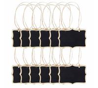 12 Pack Small Chalkboard Tags Hanging Wooden Chalkboard Mini Chalkboard Tags with String Signs Party Buffet Food Name Tags Hanging Blackboard Massage Board Labels Chalk Labels