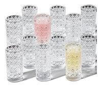 12-Pack Small Round Crystal Shot Glasses, 1oz Clear Crystal Long Glass Cups with Heavy Base for Weddings and Parties, Bulk Set for Liquor, Tequila, Vodka, Whiskey and All Spirits