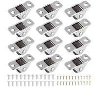 12 Pack Small Wheels for Furniture, 0.5 Inch TPR Rubber Fixed Caster Wheels, Low Profile Mini Castors Silent Casters with 48 Screws for Cabinets, Small Appliances, DIY Projects, Scratch-Free