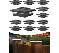 12 Pack Solar Post Lights for 4×4 Vinyl/ Wooden Posts, Warm &Cool White | IP65 Waterproof, Auto On/Off, 2 Mode Solar Fence Post Light for Outdoor Garden Patio