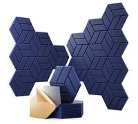 12 pack Sound Proof Foam Panels, 12"X 12"X 0.4",Acoustic Panels Self-Adhesive,Soundproof Wall Panels High Density,Acoustic Panels Sound Absorbing for Wall Decoration and Acoustic Treatment-Blue-12p