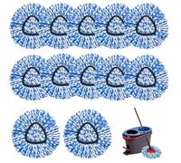 12 Pack Spin Mop Replacement Heads Compatible with Ocedar RinseClean 2 Tank System,Microfiber Mop Refill Heads for O Cedar Cleaning All Hard-surfaced Floor