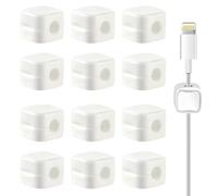12 Pack Spring Cable Clips - 20% Smaller Cord Organizer FeiatPogra No-Residue Adhesive for Desk/Wall/Car Holds 2.5-8mm Cables (USB/HDMI/Charger)