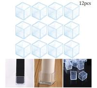 12 Pack Square Chair Leg Protectors Essential for Flooring Safety and Noise Reduction (25x25mm)