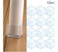 12 Pack Square Chair Leg Protectors Essential for Flooring Safety and Noise Reduction (50x50mm)