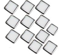 12 Pack | Square LED Mini Plinth Light & Driver Kit | Stainless Steel & Warm White | Bathrooms & Kitchen Skirting Kickboard Spot Lights | Recessed/Flush Cabinet Counter Panel Lighting | Loops