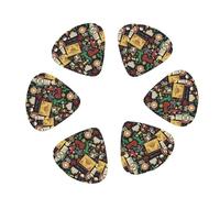 12 Pack Stamp Pattern Italian Guitar Picks, Bass Electric Acoustic Guitar Ukulele Accessories Includes Thin Medium Heavy Guitar Picks Plectrums with Organizer Storage Box