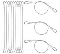 12 Pack Steel Cable with Loops, Stainless Security Cable Safety Cable Wire Chain for Outdoor Gate Luggage Lock, 2mm Thickness 12 Inch Length
