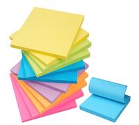 12 Pack Sticky Notes, Note Pads 76 x 76 mm, 600 Sheets Total Sticky Pad, Removable Memo NotePads for Students Teachers, Home and Office Use (Bright Colors)